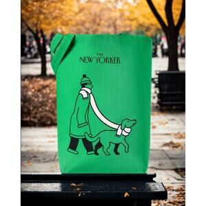 The New Yorker Limited Edition Tote Bag Laura Dirzyte Green Dog Walk NWOT Rare